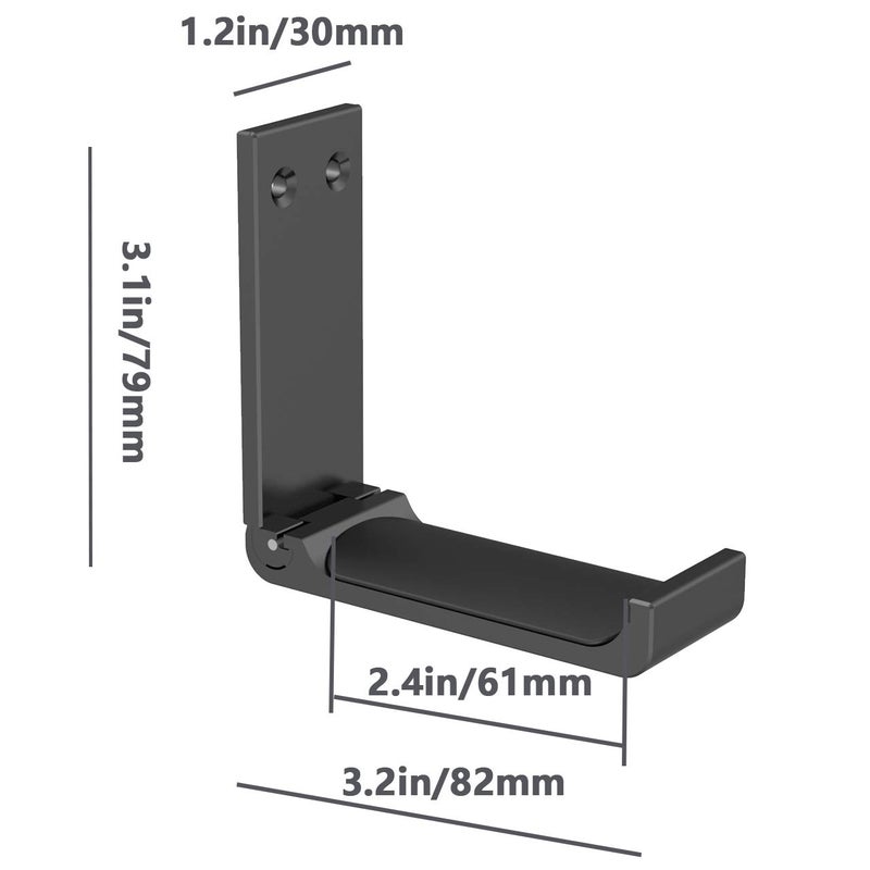 Yocice Headphone Stand Hanger,Headset Holder Mount,Aluminum Hook with Strong Adhesive Tape for Headphones (H03-Black-1PCS) - Image 4